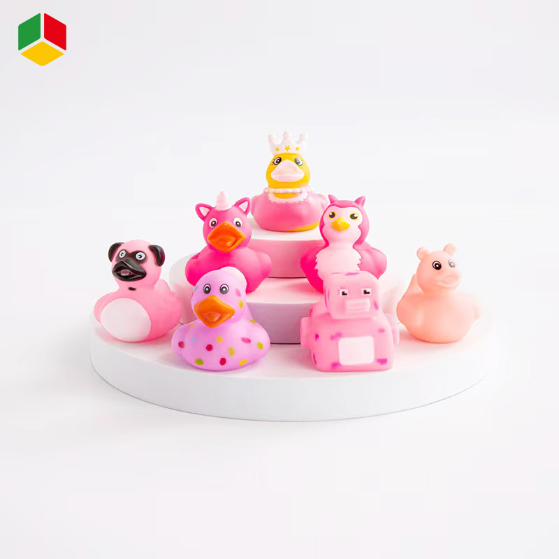 QS Duck Bath Toy Animal Set Colorful Floating Rubber Duck Borong Toys Mixed Floating Rubber Toys for Kids Duck Shape Yellow