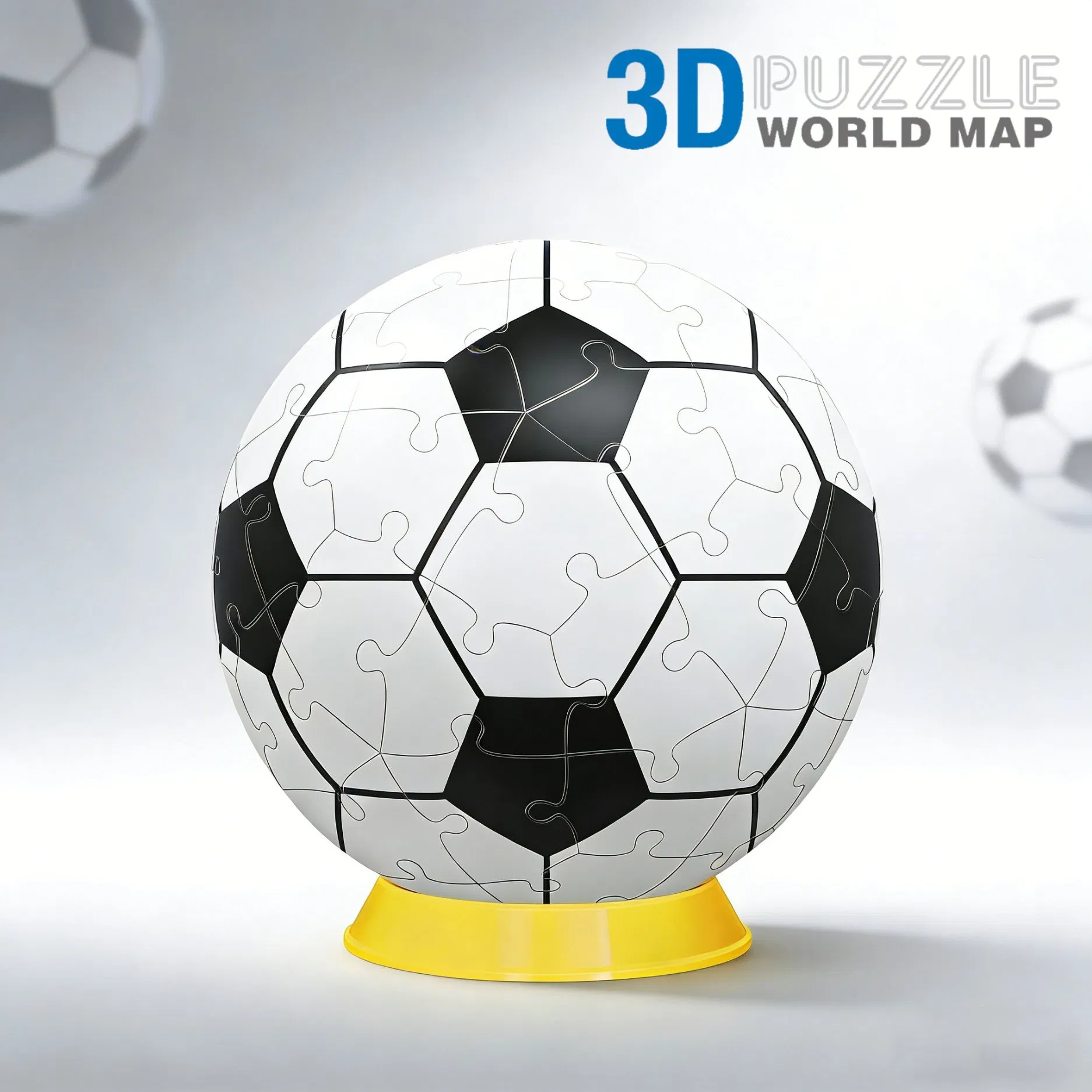 60PCS DIY Building Football Toy 3D Soccer Ball Puzzle Toys with 13 Color Remote Light Educational Gift for Kids Fans Home Decor