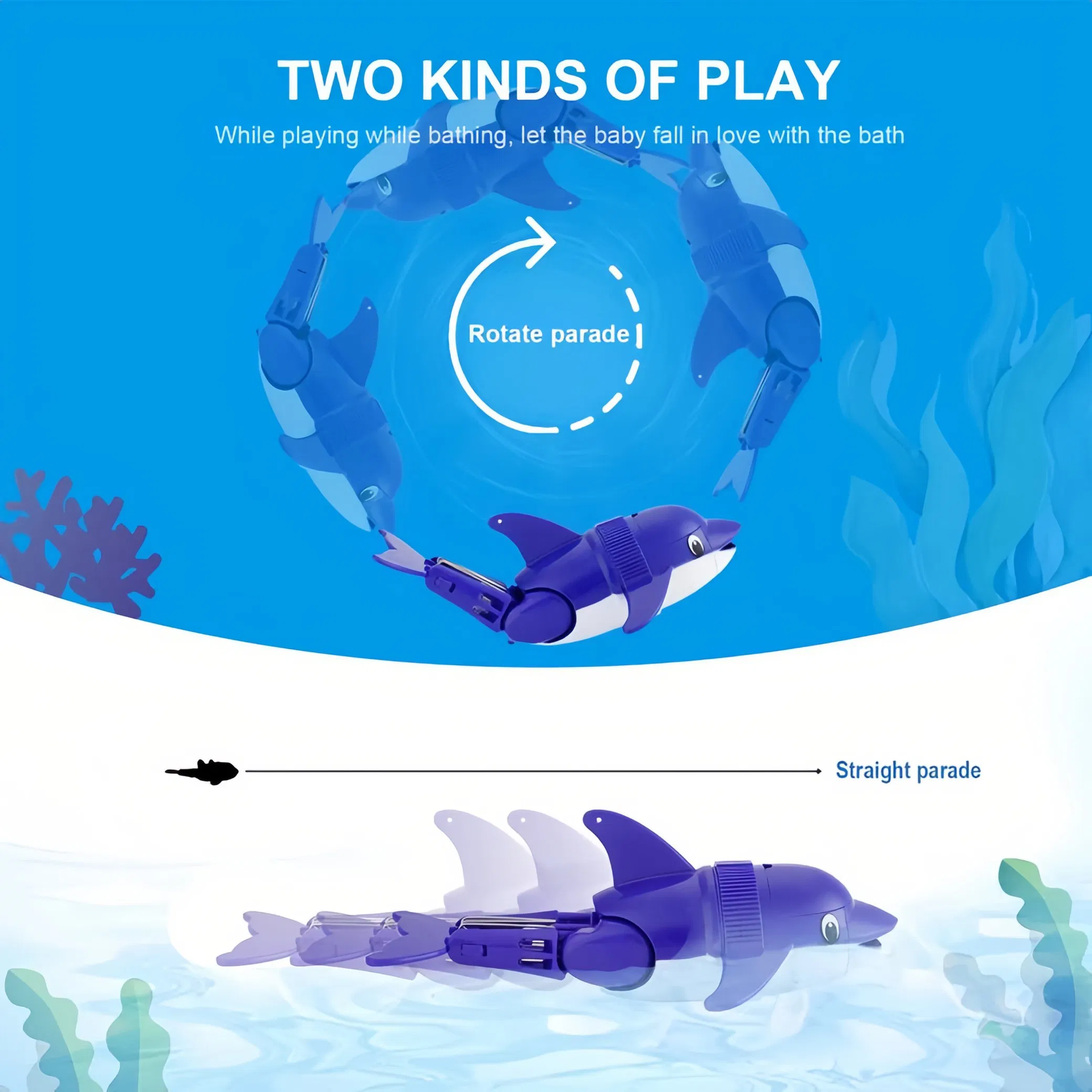 Funny RC Toy Electric Dolphin Baby Bathroom Bath Water Toy Simulation Electric Fish Toy Remote Control Toy for Kids