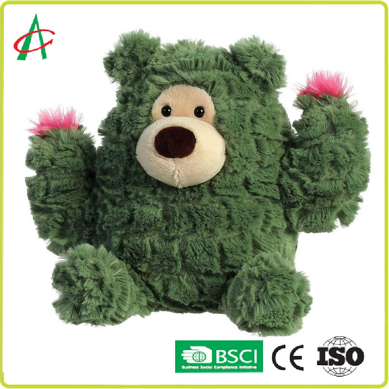 Aesthetic Appeal Comforting Cuddles Green Whimsical Cactus Bear Stuffed