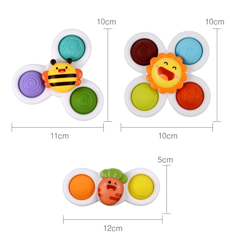 Suction Cup Spinner Toys for Baby, Baby Fidget Spinner Suction, Window Spinner Toys for Toddlers 1-3, Sensory Bath Toys Gift for 1 2 3 Year Old