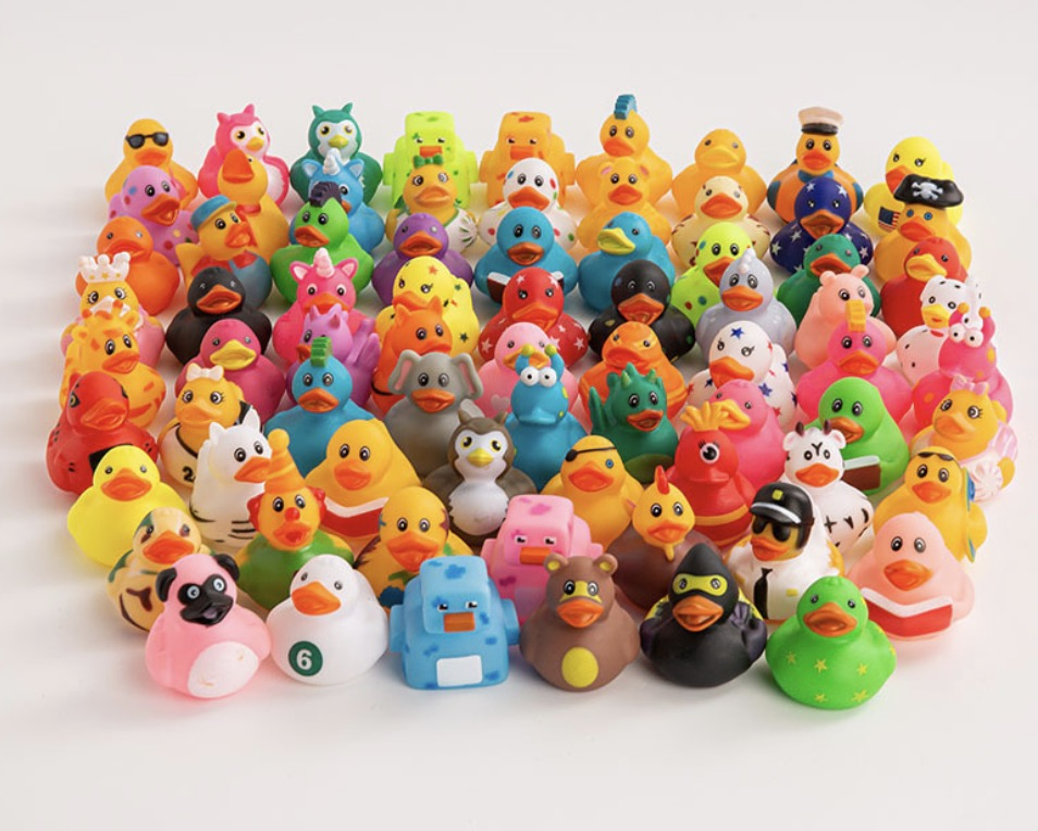 2" Bulk Floater Rubber Ducks for Kids - Baby Bath Toy Assortment