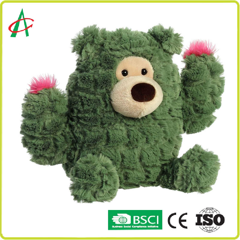 Aesthetic Appeal Comforting Cuddles Green Whimsical Cactus Bear Stuffed