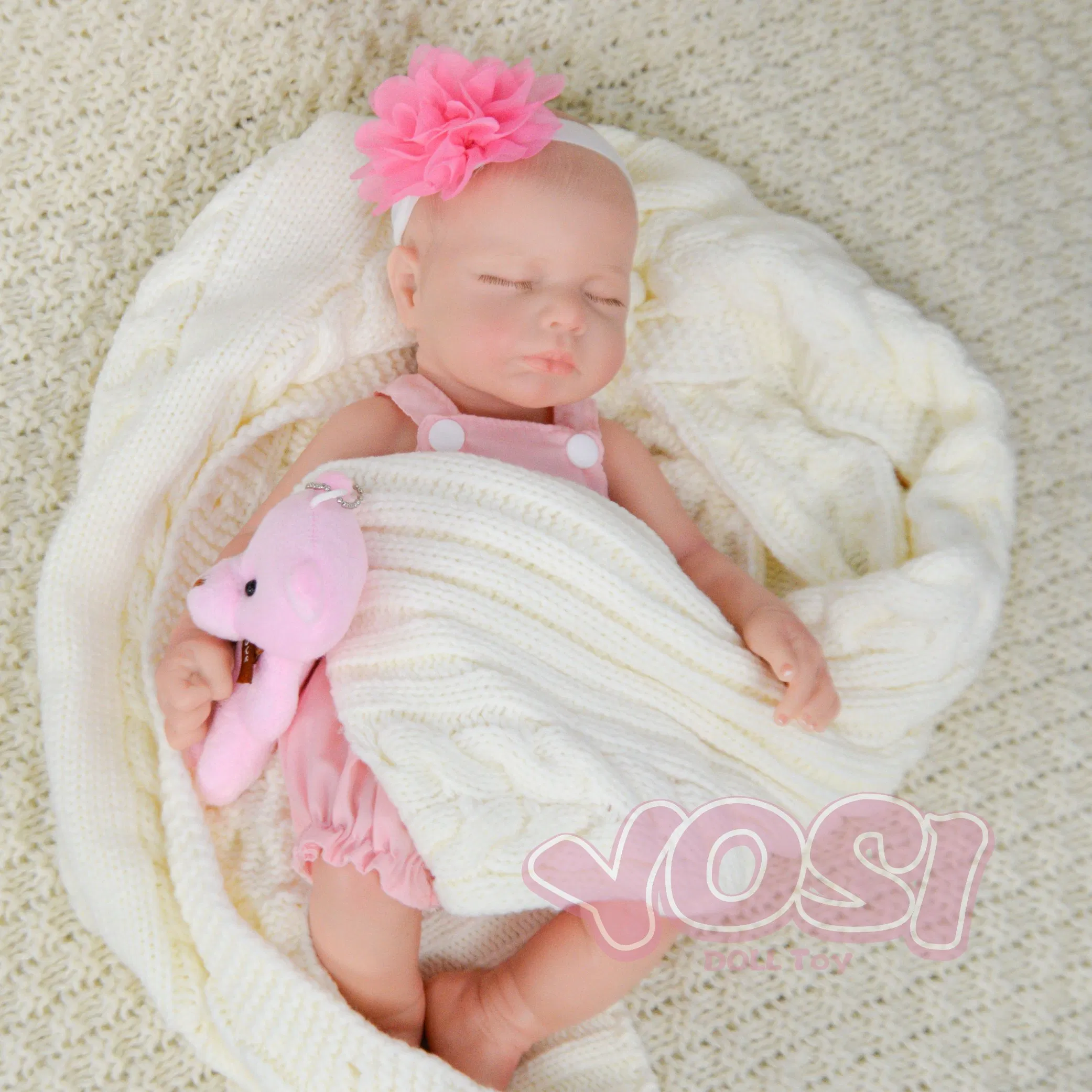 13inch Exquisite Lifelike Baby Doll Toy with Full Body Solid Soft Silicone Reborn Doll Unique Comfortable Touch Doll Toy