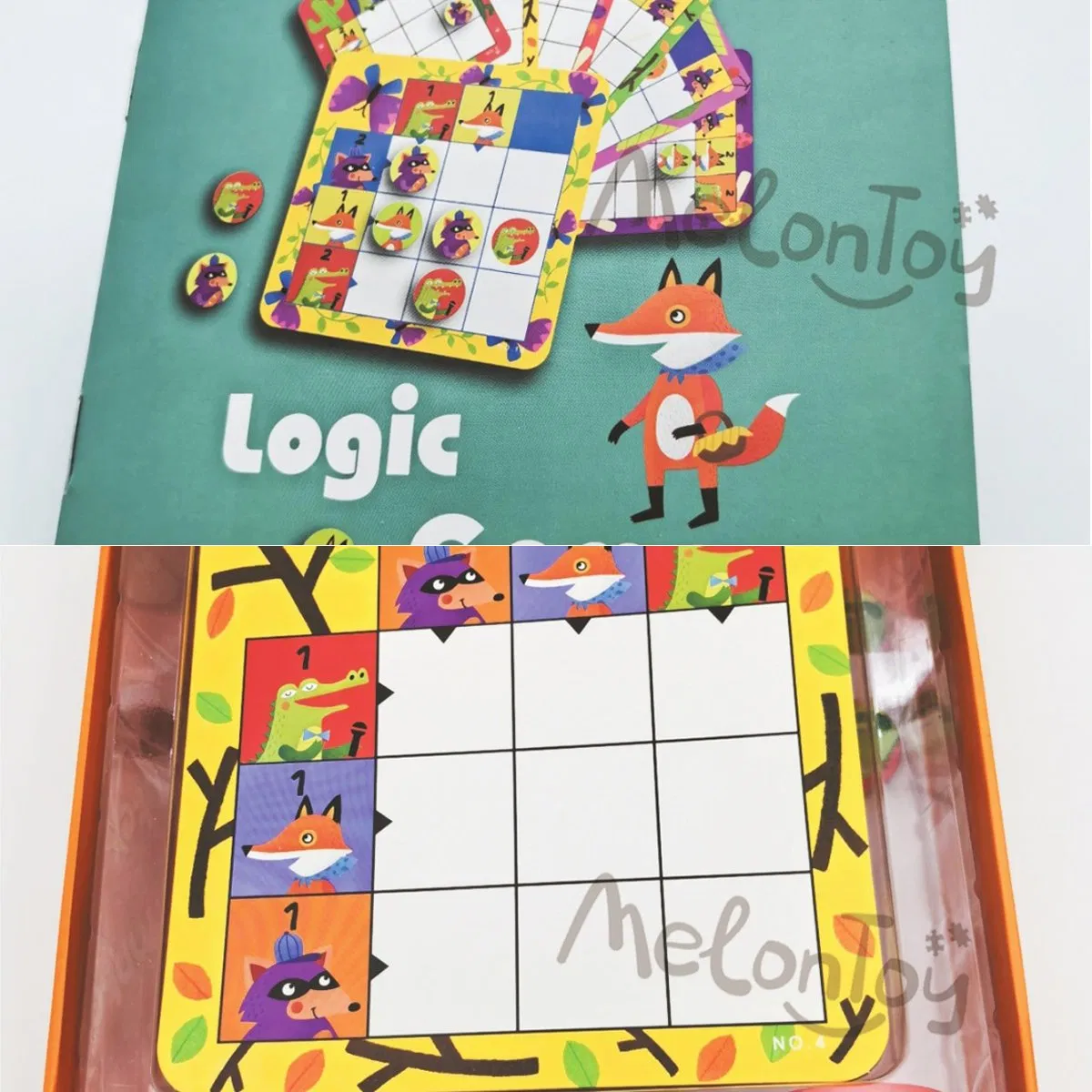 Custom Colorful Educational Board Games Animal Logic Game Playing Cards Children Toy Card Games Paper Board Game for Kids
