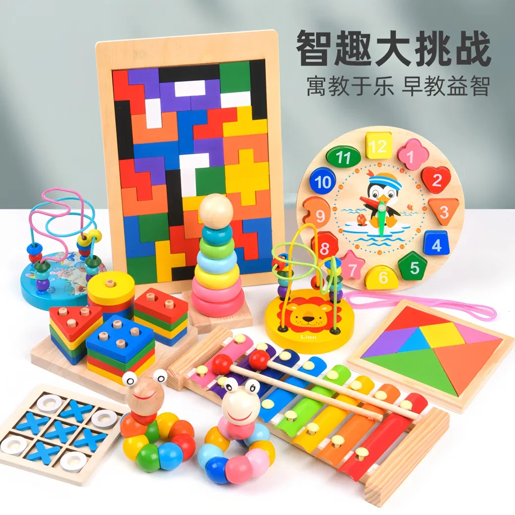 Wholesale Educational Plaything Girls Children Kids Cheap Infant Baby Popular Sensory Juguetes Montessori Material DIY Wooden Toys for Children