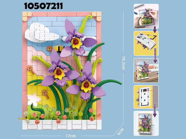 441PCS Flower Bouquet Mini Building Block Set, Building Flower Frame Wall Art Brick Toy, Table Wall Decor Picture Frame Creative Project