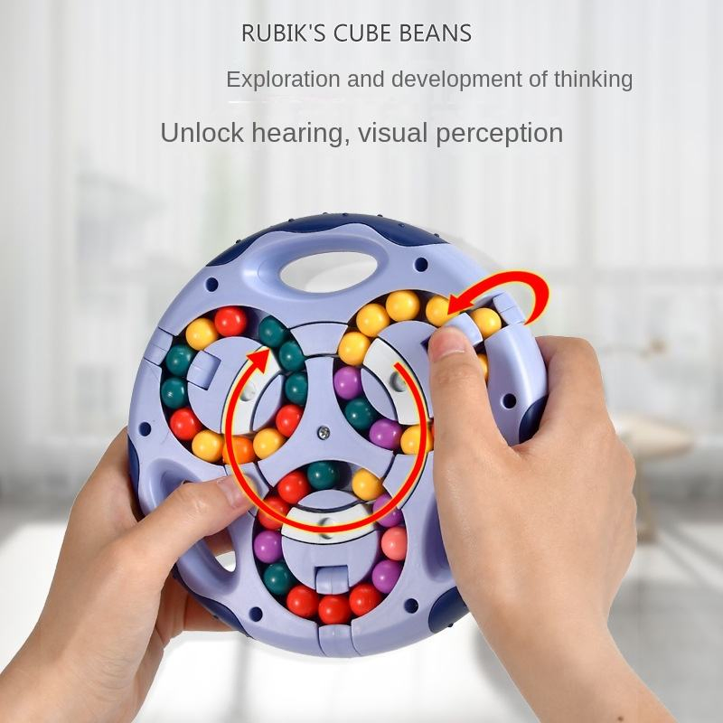 Zhiqu Double-Sided Fidget Spinners Custom Early Education Plastic Finger Hamburger Cube Gyro Finger Puzzle Rotating Magic Bean