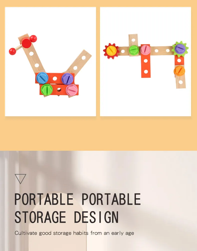 Educational Wooden Play Pretend Toolbox Set 9