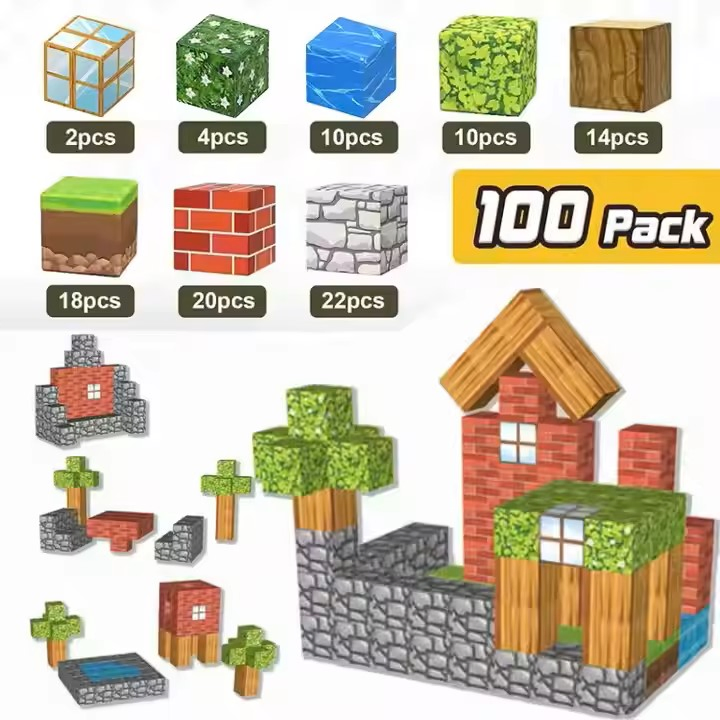 2cm Bricks DIY Base Scenario Magnetic Cubes Building Blocks Toy