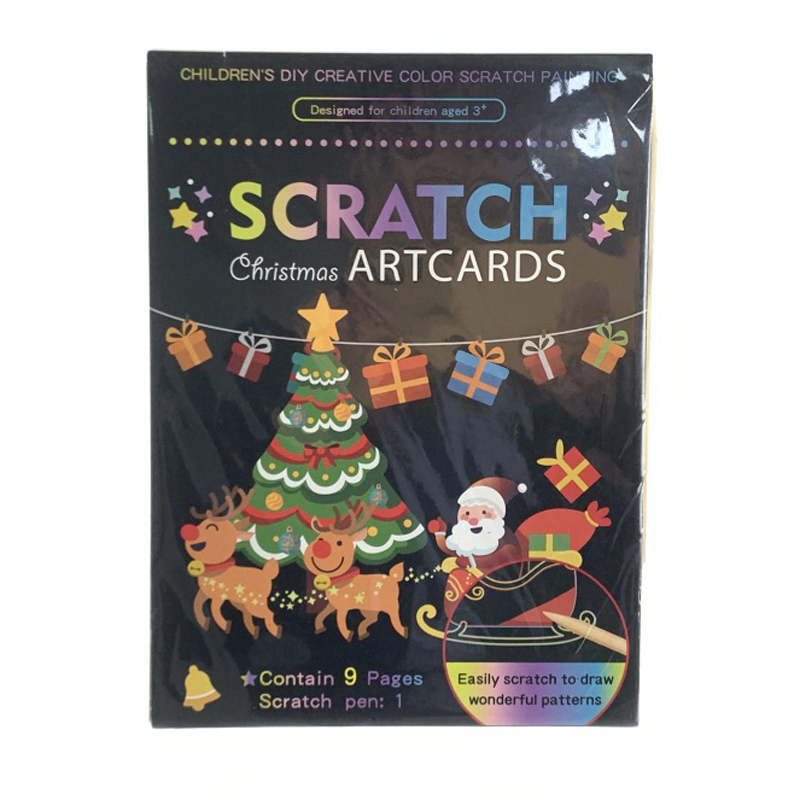 Christmas Series Art Cartoon Scratch Card DIY Handmade Creative Colorful Painting Toy