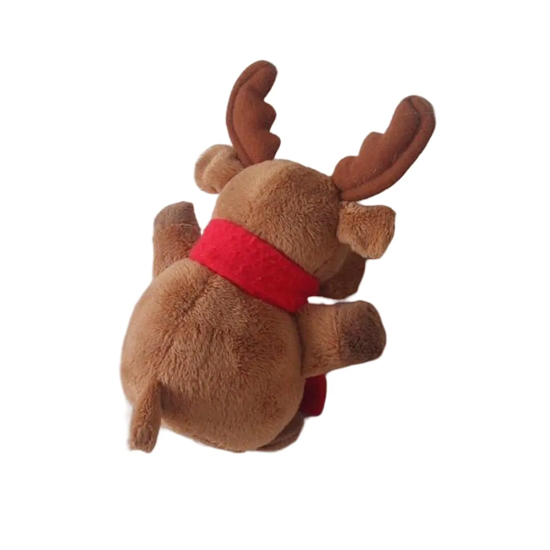 Christmas Mascot Moose Soft Plush Toy Stuffed with Scarf Gift