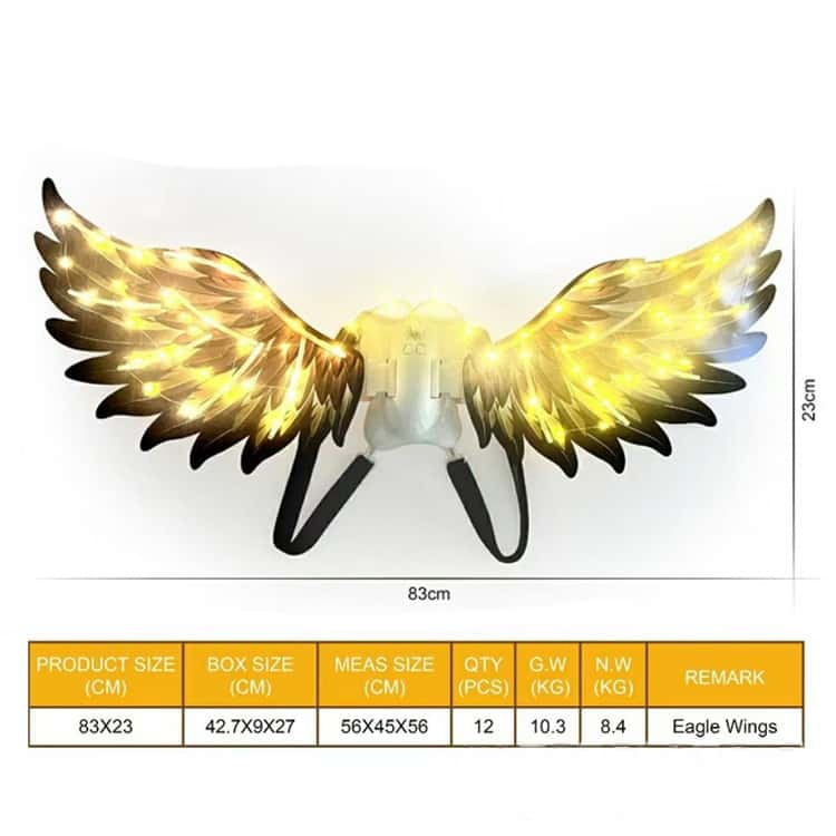 Wholesale Bird Wings Eagle Costumes for Kids Dress up Toys Parrot Halloween Role Play Animal Party LED Wings Toys for Kids Children in Outdoor Indoor