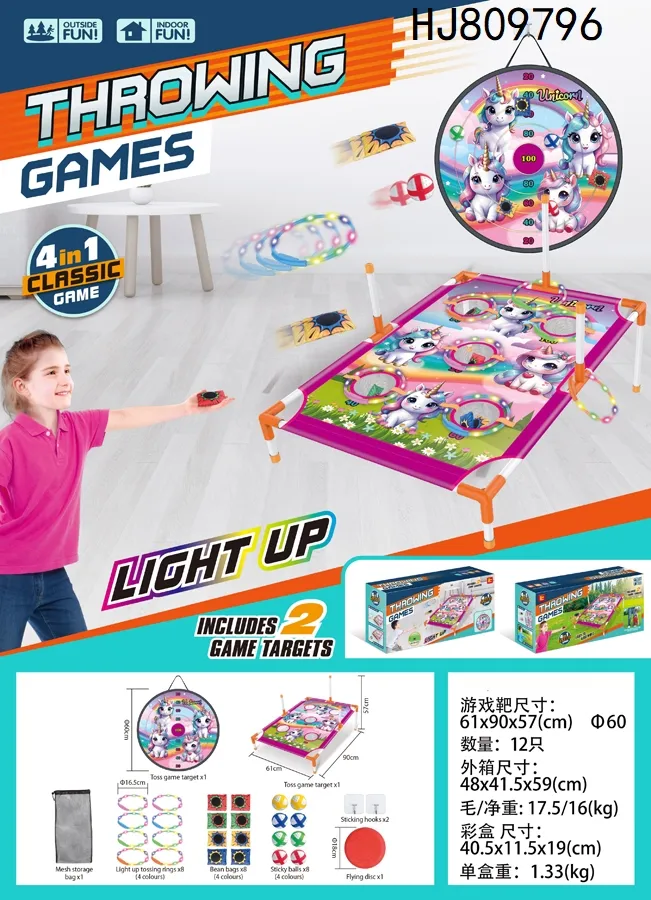 Kids Playing Cornhole Flying Disc Throwing Game