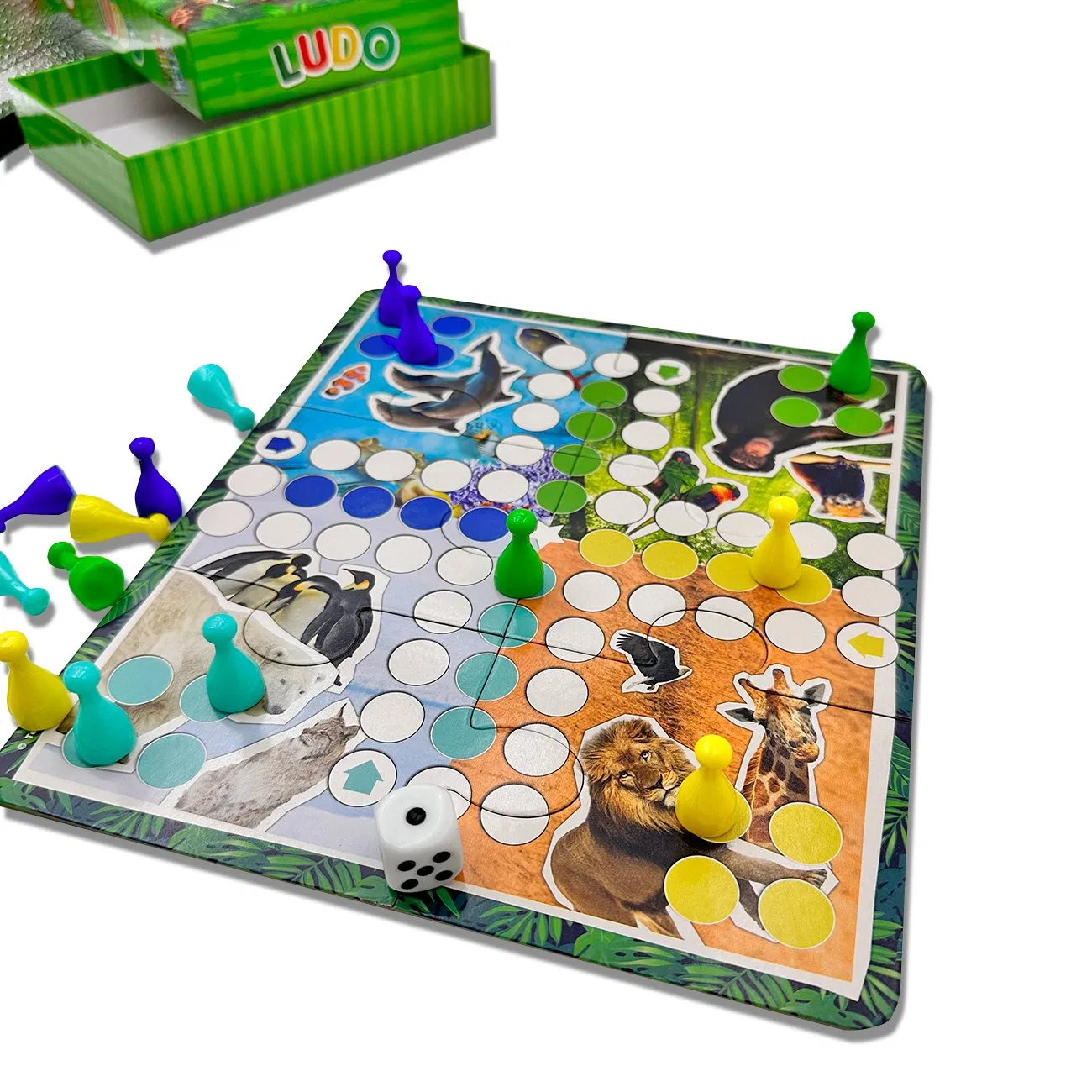 Whole Sale Ludo Board Game Educational Custom Paper Memo Flash Cards Kids Puzzle Toy Children's Gifts Printing Chess Checker with Dices