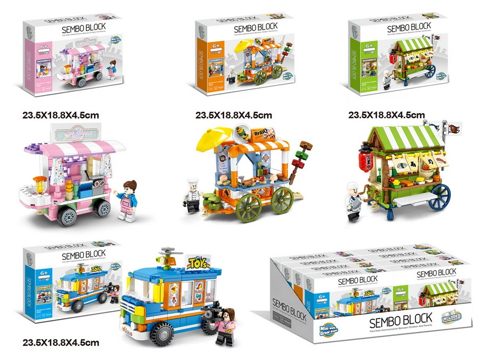 Beautiful City Landscape Building Block Car for Educational Toy