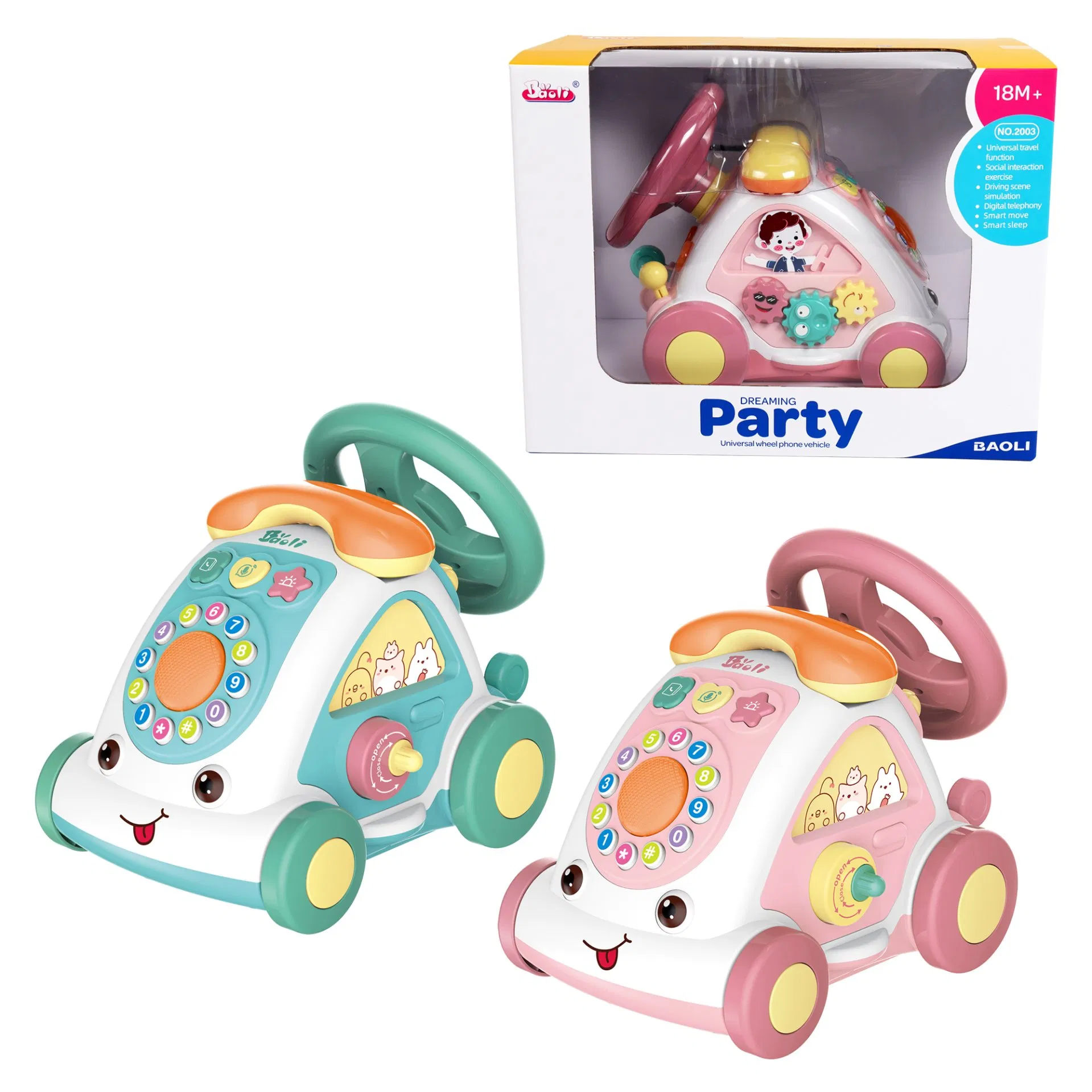 Baoli Baby Musical Car Universal Steering Wheel Game Educational Children Toy