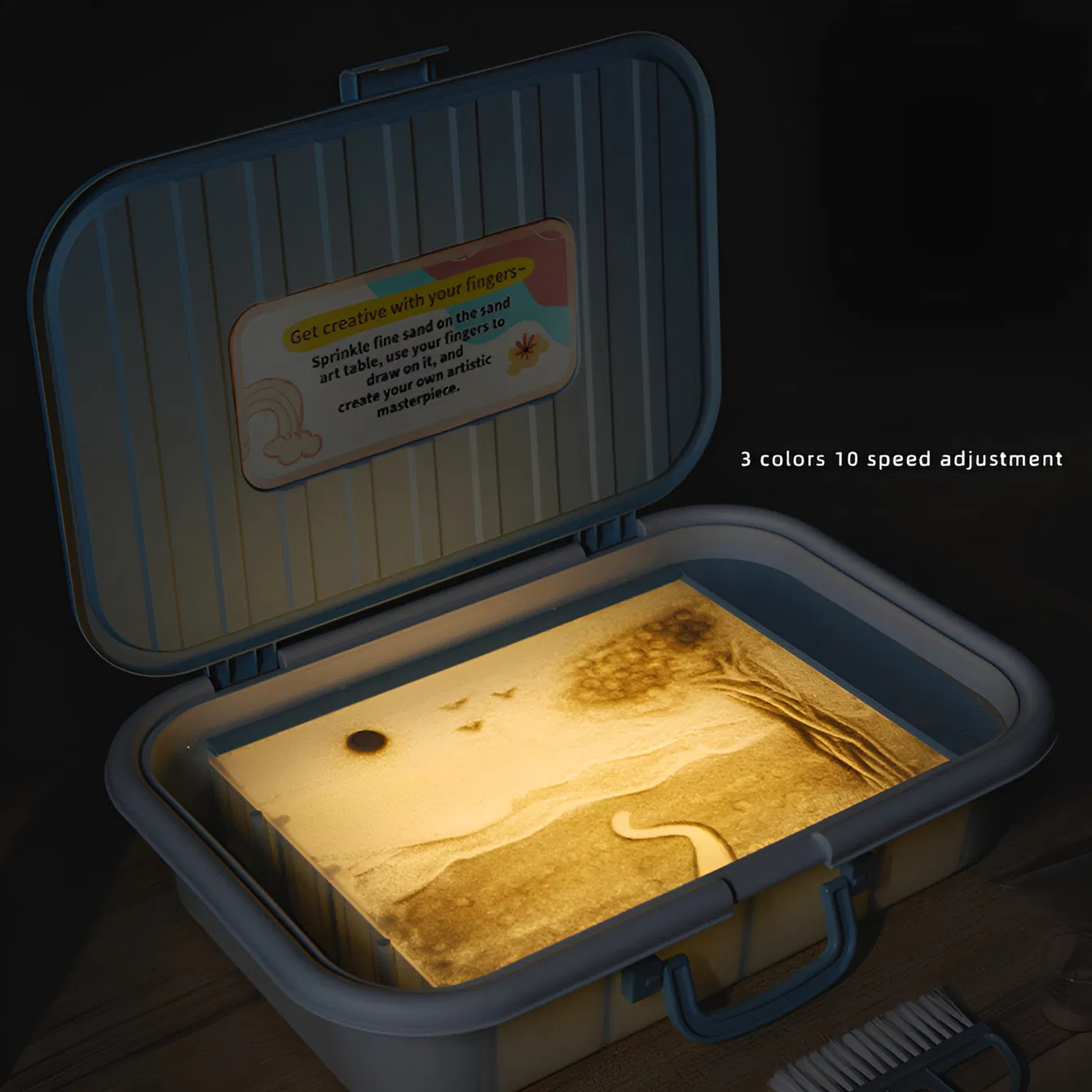 Hot Selling Kids Sand Art Table Craft Toy Graffiti Light Table Set with Sand Creative DIY Toys for Children