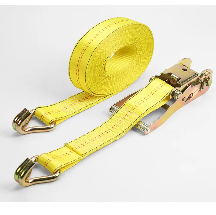 China 50MM 2 inch 5000KG Cargo Lashing Straps load Ratchet Tie Down Straps with Double J Hook Manufacturer, Suppliers