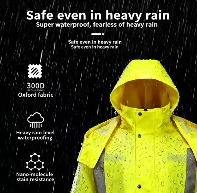 Custom Reflective Waterproof Raincoat and Rain Pants Set for Men Two Piece Full Body Supplier, Factory