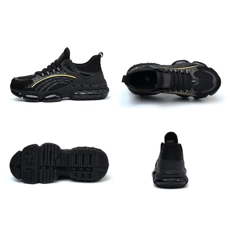 Custom Black Factory Direct Supply Safety Shoes Anti Smash Anti Puncture Breathable Manufacturers, Factories