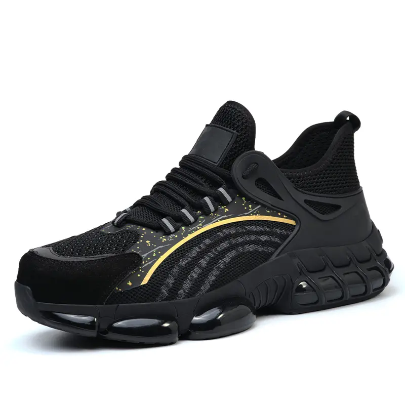Custom Black Factory Direct Supply Safety Shoes Anti Smash Anti Puncture Breathable Manufacturers, Factories