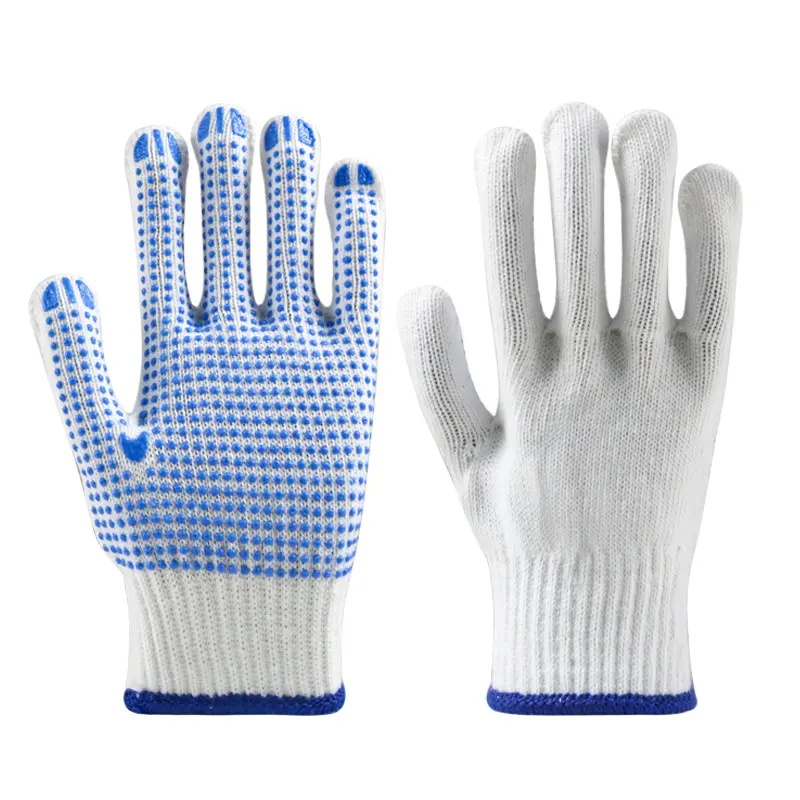 Buy Construction work Cotton Gloves PVC Dot Cotton Gloves - wear-resistant, non-slip, breathable. Supplier, Factory