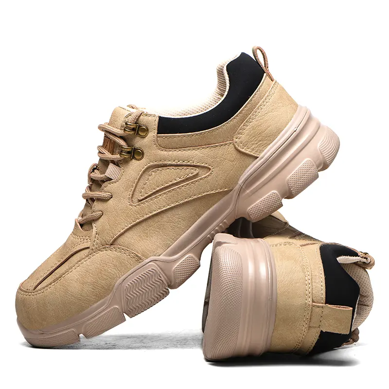 Wholesale PU korean popular transportation construction industrial manufacturing brown safety shoes Manufacturer, Suppliers