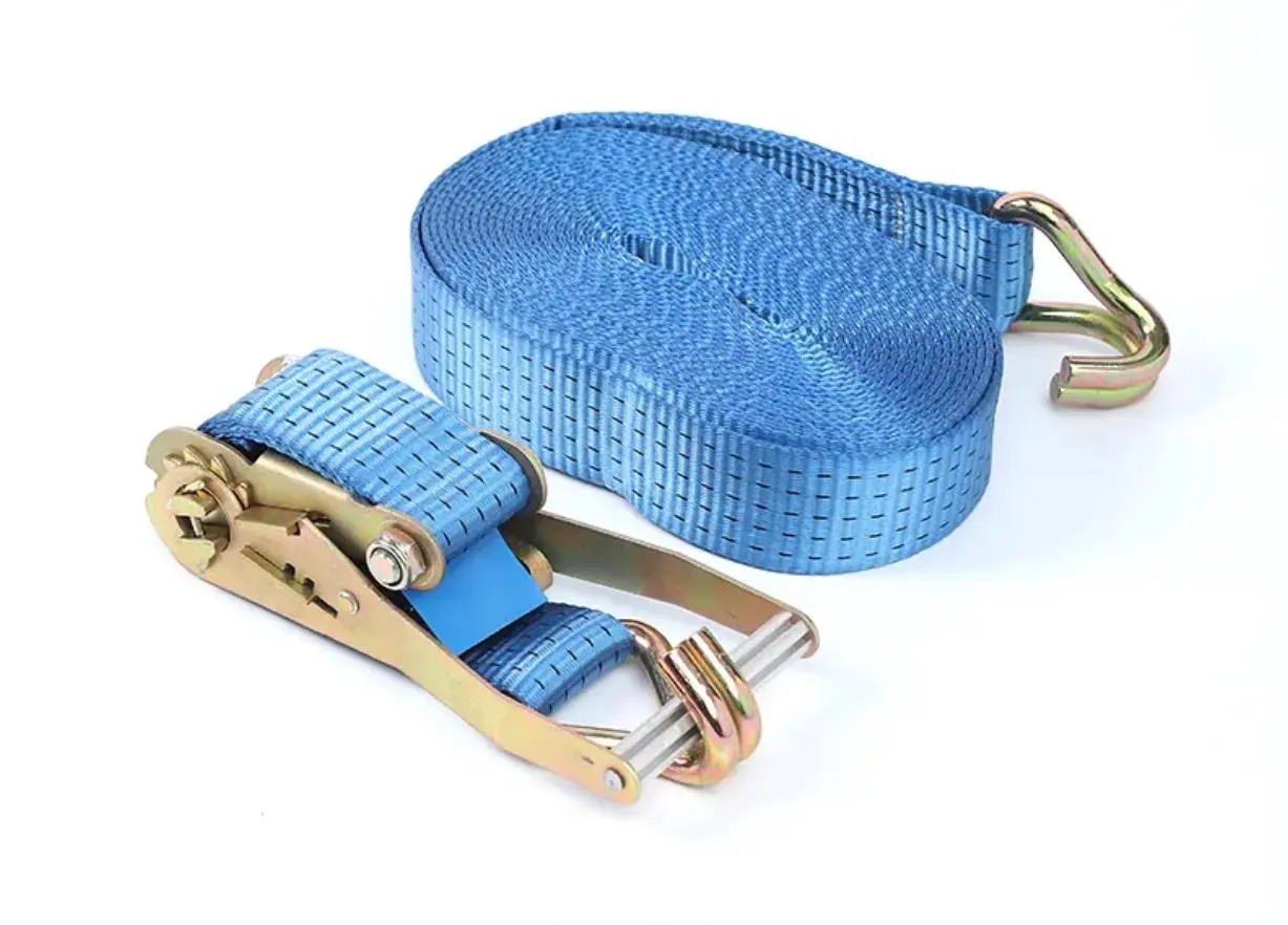 China 50MM 2 inch 5000KG Cargo Lashing Straps load Ratchet Tie Down Straps with Double J Hook Manufacturer, Suppliers