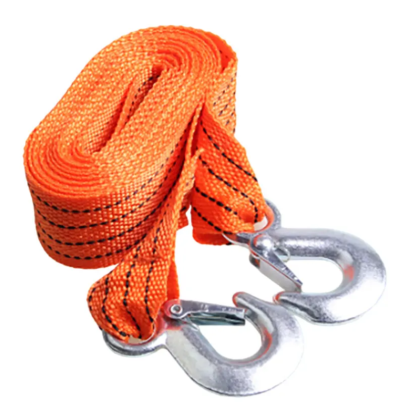 Custom 100% Polyester Heavy Duty Tow Rope Strap with Safety Hooks Vehicle Car Universal Heavy Duty Winch Tow Straps Suppliers, Factory