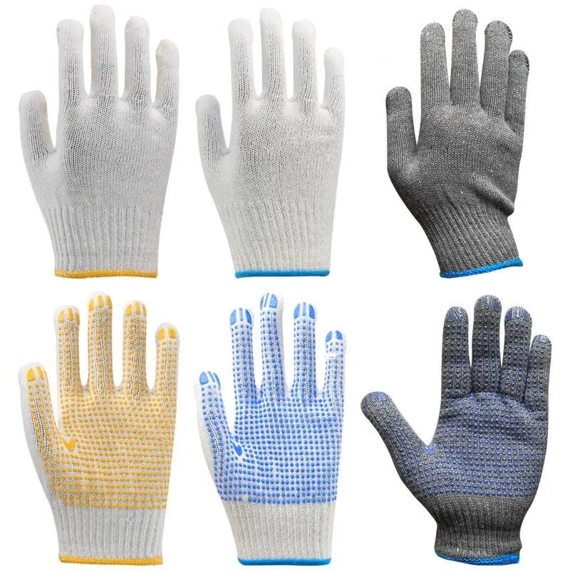 Buy Construction work Cotton Gloves PVC Dot Cotton Gloves - wear-resistant, non-slip, breathable. Supplier, Factory