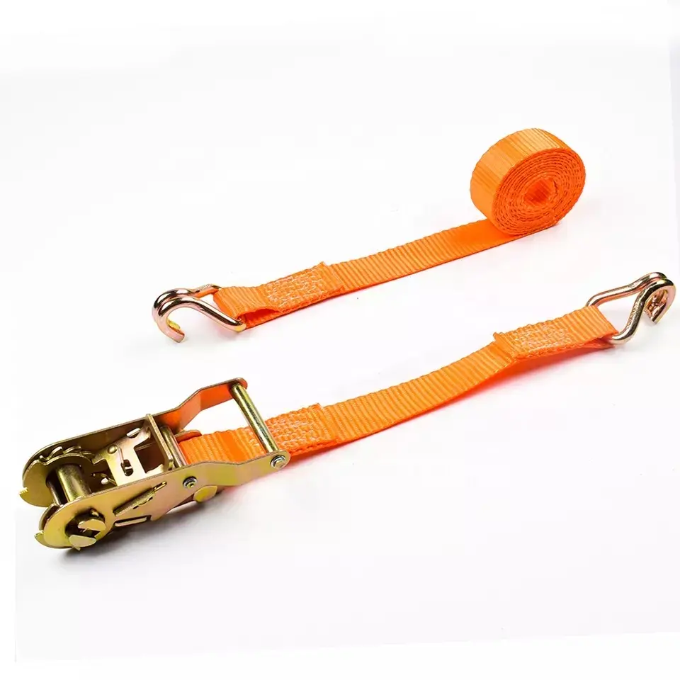 Cheap 38mm/1.5"/2Ton /6M Polyester Webbing Lashing Cargo Ratchet Tie Down Strap Manufacturer, Suppliers