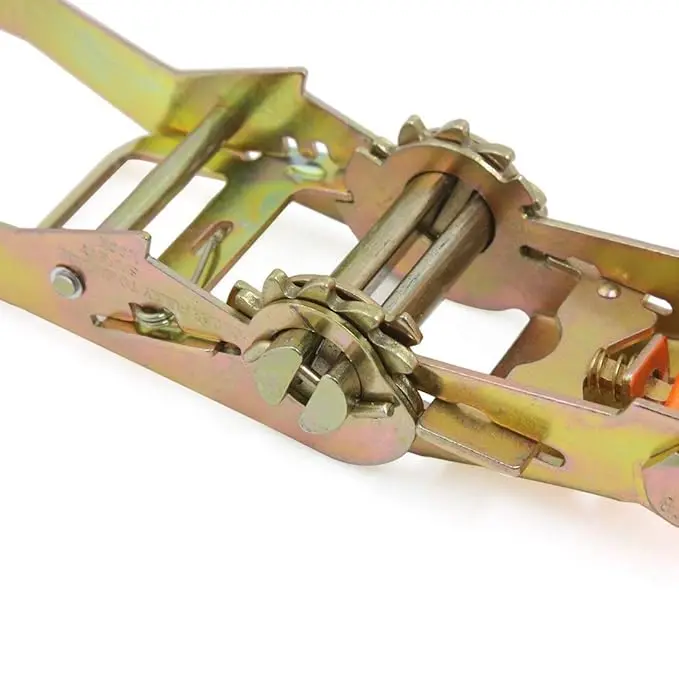 China Heavy Duty Ratchet  Belt 50mm x 10Mtrs  5000 Kg - Two Part Type with Double J Hooks Suppliers, Factory