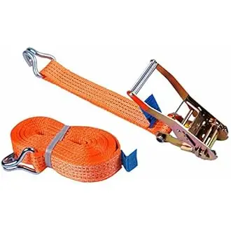 China Heavy Duty Ratchet  Belt 50mm x 10Mtrs  5000 Kg - Two Part Type with Double J Hooks Suppliers, Factory