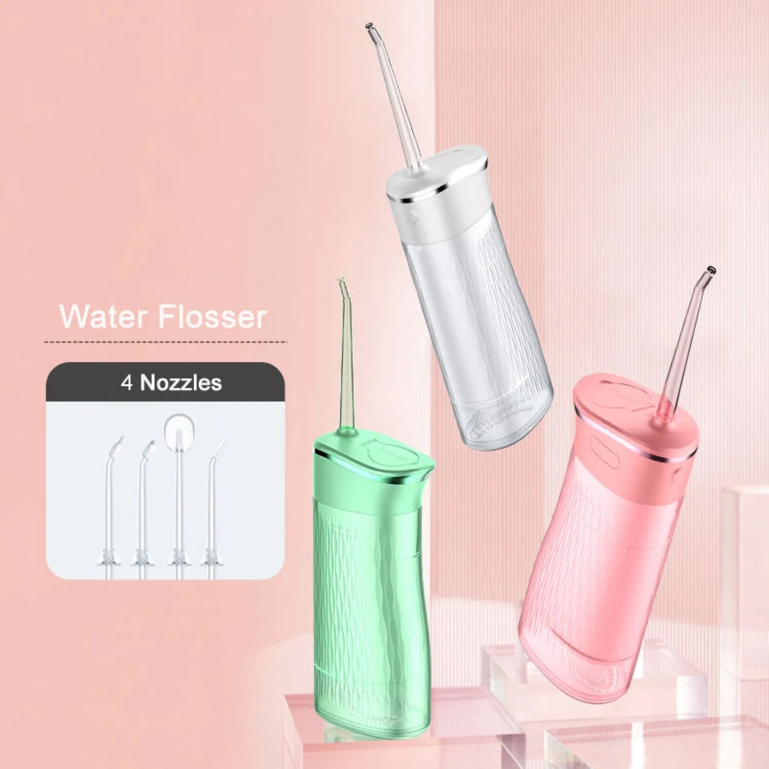 Water Flosser 360 Clean Dental Residues 4 Modes Portable Cordless 200ml Small Dentel Oral Irrigator