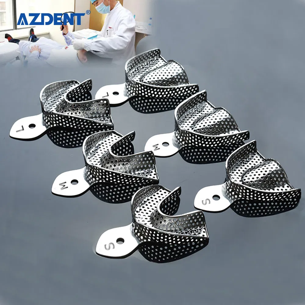 Dental Impression Tray Stainless Steel Teeth Tray Autoclavable Denture Instrument Trays