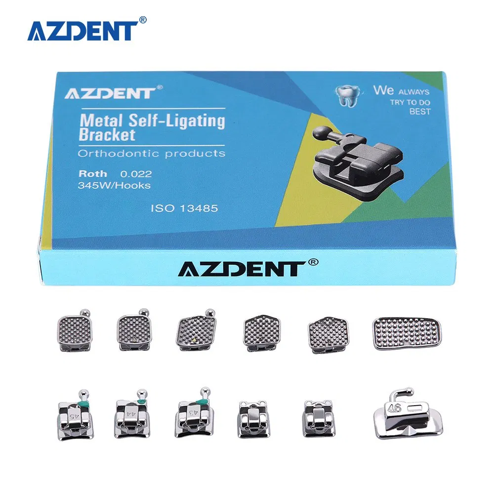 Azdent Dental Self Ligating Brackets Passive Roth 022 with 345hooks Orthodontic Brackets