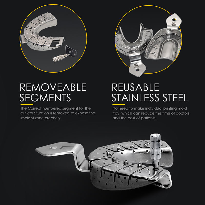 Stainless Steel Autoclavable Dental Implant Detachable Impression Trays