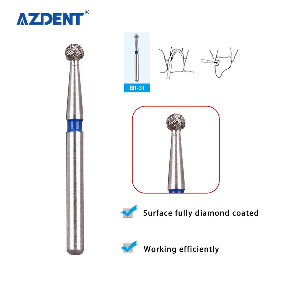 Azdnt Br-31 Two Layer Diamond for High Speed Handpiece Dental Diamond Burs