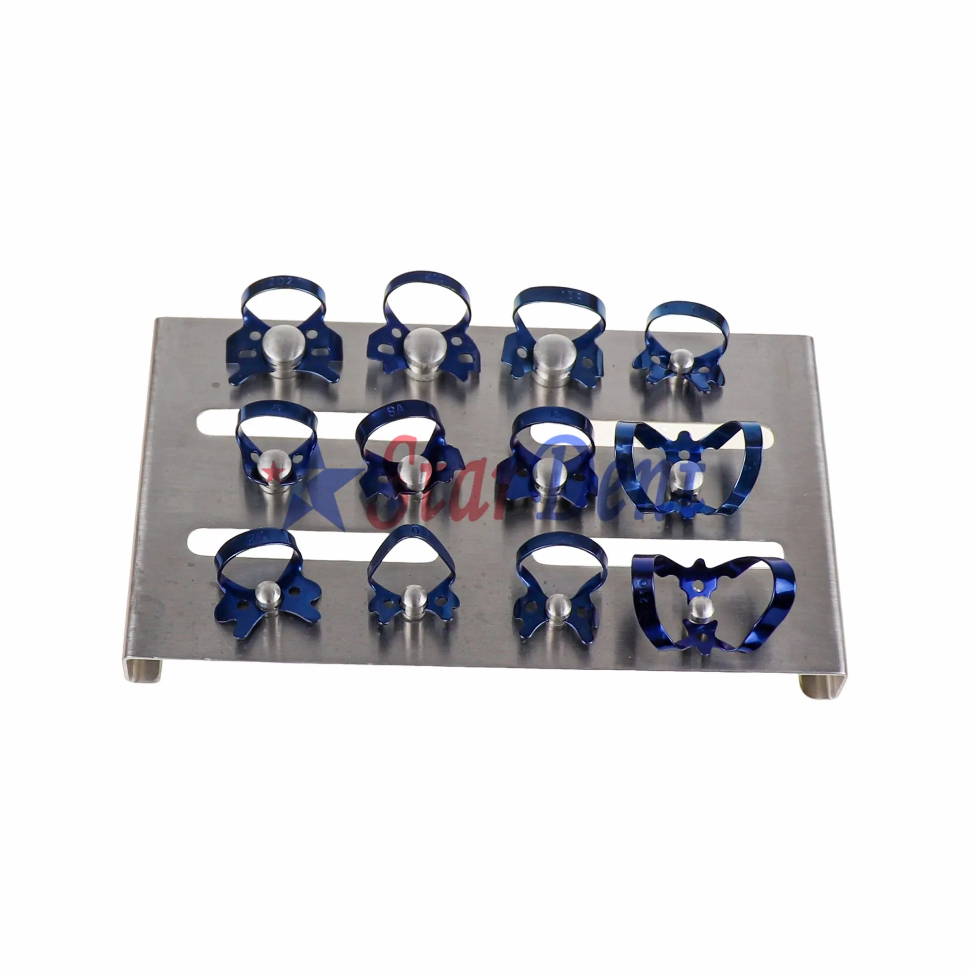 Dental Endodontic Rubber Dam Clump Kit Dental Instrument Stainless Steel 12PCS/Kit