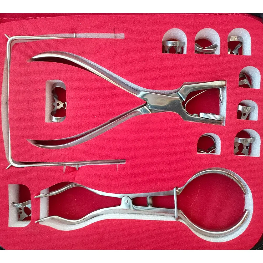 Wholesale Dental Dentist Rubber Dam Kit of 12 Pieces Dental Surgical Instruments Set Orthodontic Dental Rubber Dam Clamp Kit