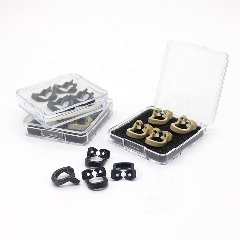 SJ High quality surgical instruments black dental rubber dam clamps kit