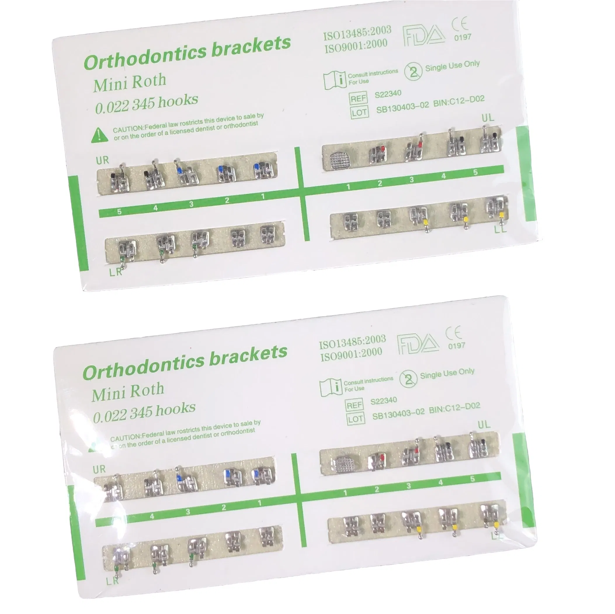 Dental Braces Set Mbt Mini Metal Roth Standard 018 022 Orthodontic Bracket Kit