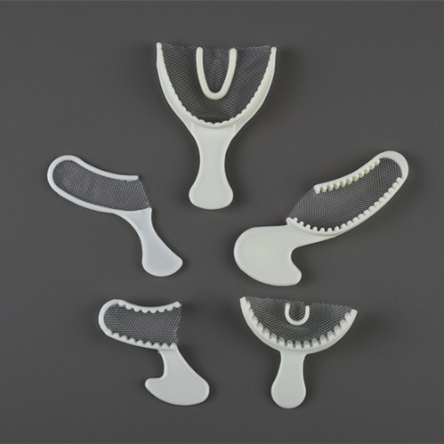 SJ Medical Grade Plastic Dental Disposable Consumable Bite Implant Impression Tray with Mesh Nylon Net