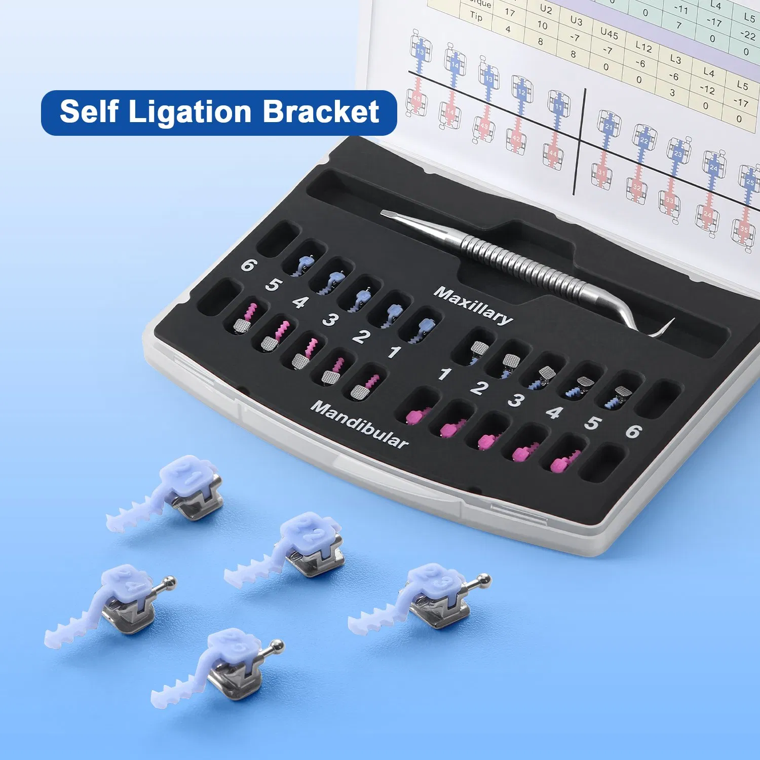 Dental Roth/Mbt 0.022 Orthodontic Self-Ligating Brackets with 345hooks