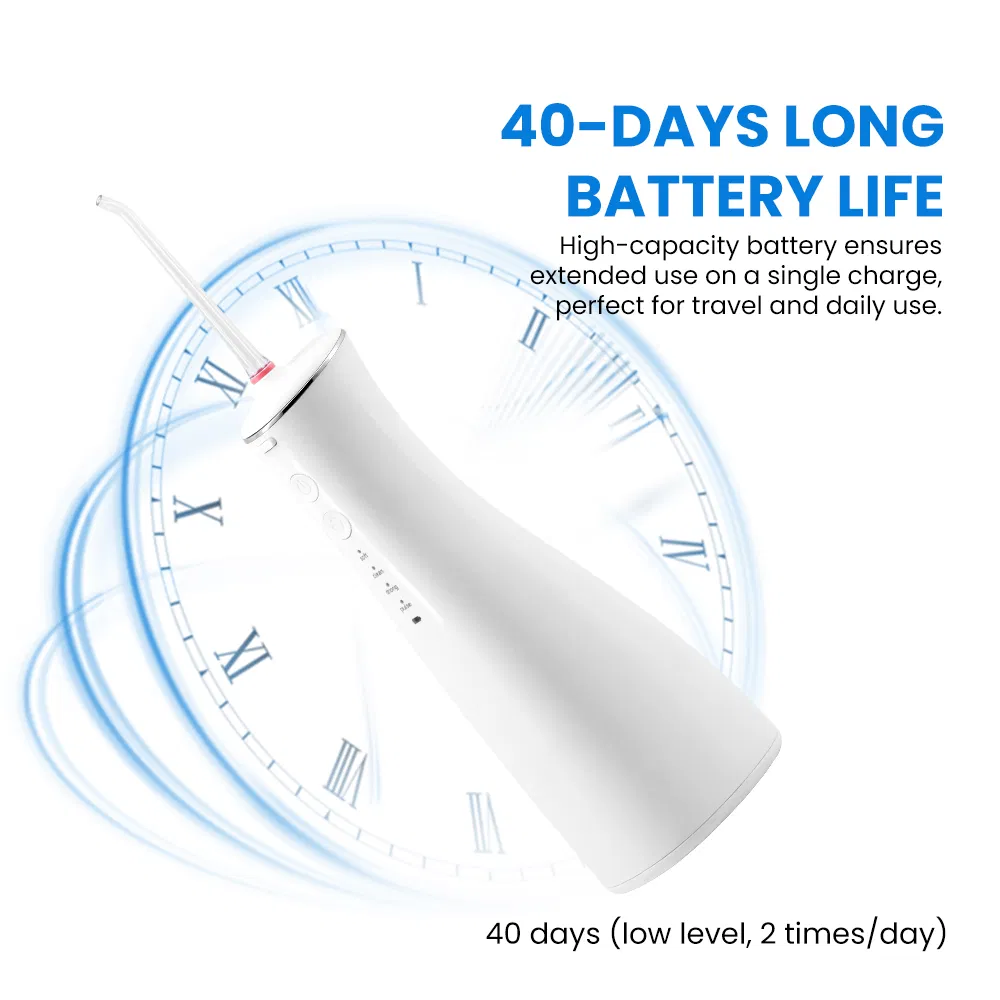 Freshday Ipx7 Waterproof Oral Irrigator 4 Modes 320ml Portable Dental Water Flosser for Deep Teeth Cleaning