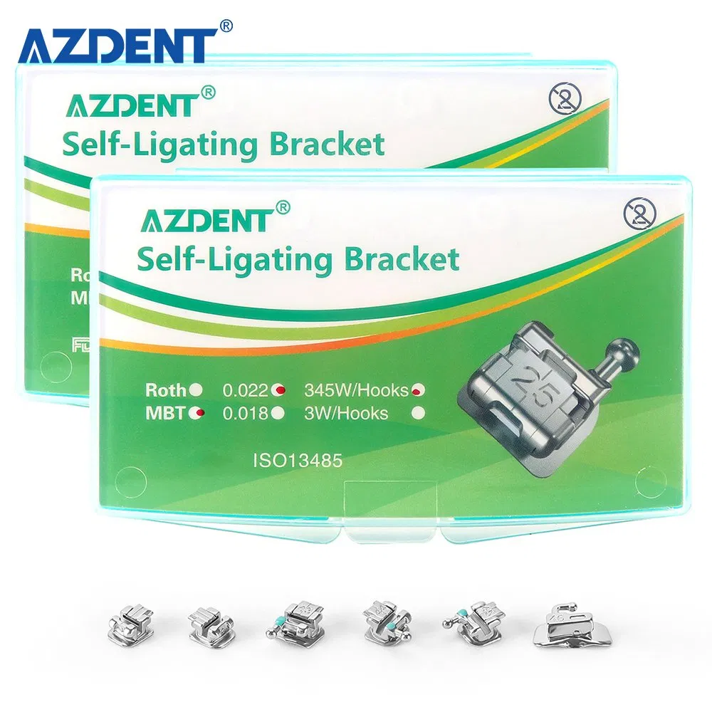 Azdent Dental Passive Self-Ligating Orthodontic Brackets Mini Mbt 022 with 1st Buccal Tube