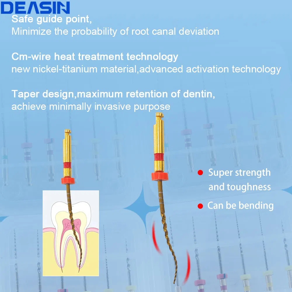 6PCS/Pack Dental Files Root Canal Use Rotary Heat Activated Endodontic Files Rotating File Dentistry Instruments