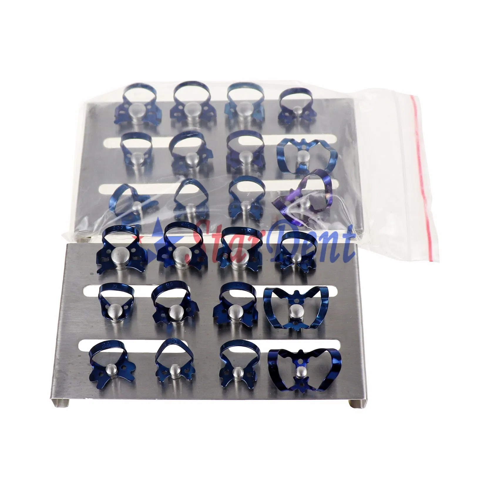 Dental Endodontic Rubber Dam Clump Kit Dental Instrument Stainless Steel 12PCS/Kit