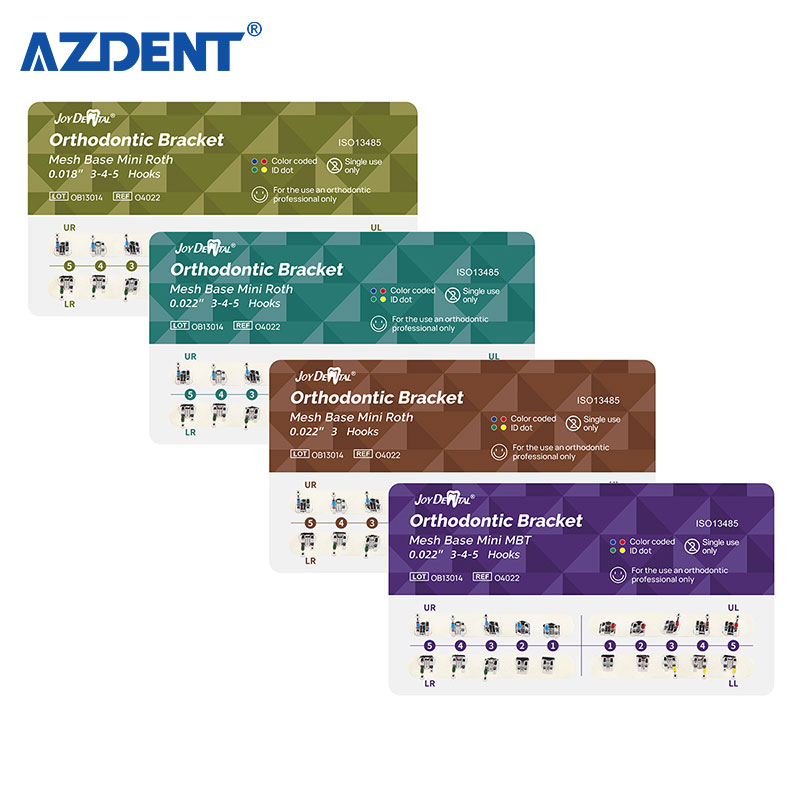 Dental Consumables Mini Roth/Mbt 022/018 Mesh Base Split Orthodontic Brackets